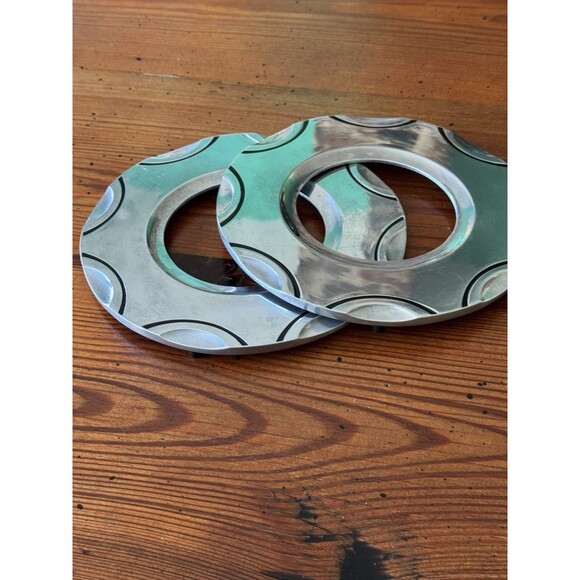 Pair of Lenox Scoop Trivets Solid Aluminum Holloware Cool Design 7.5" Diameter - Picture 11 of 16